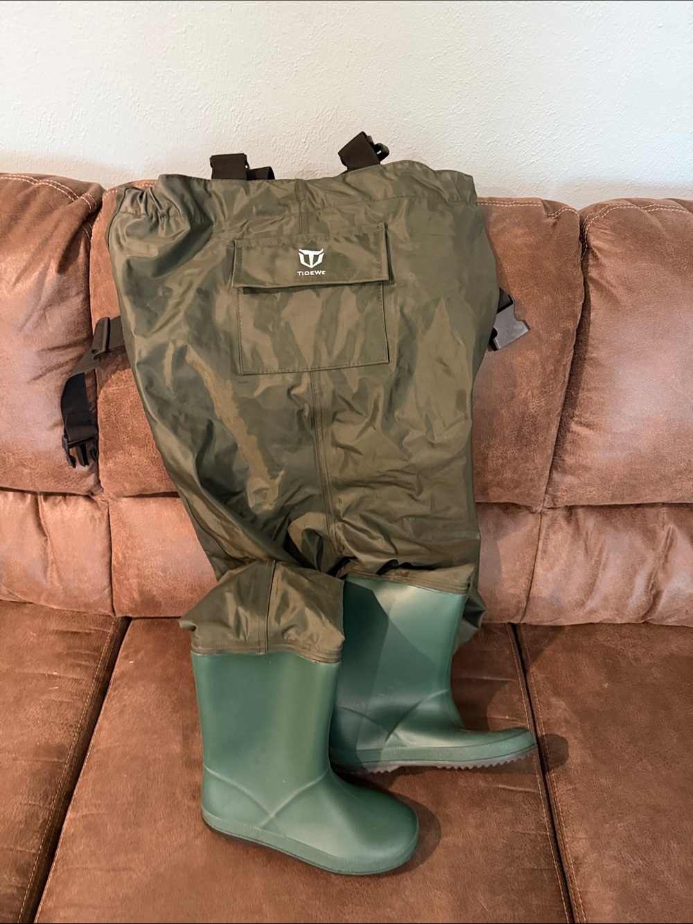 Tideiw Kids Olive Green Waterproof Chest Waders